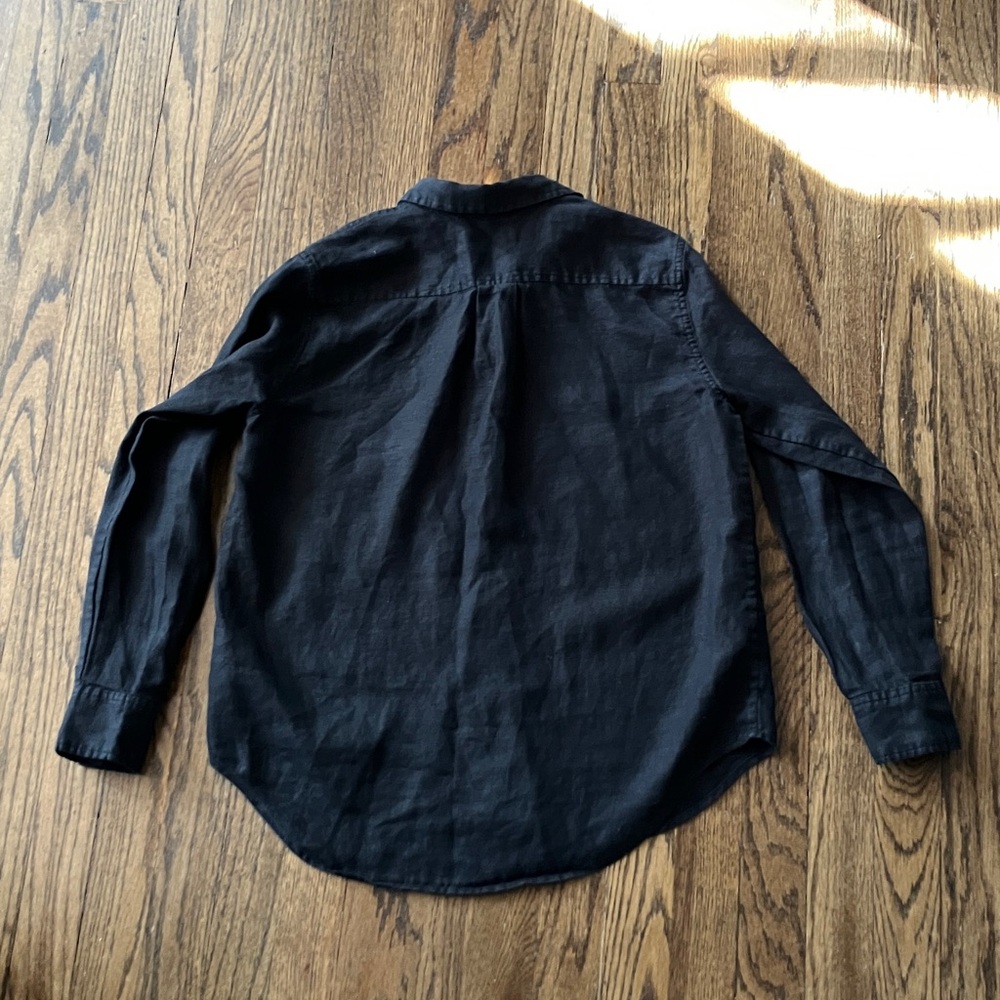 Everlane The Linen Relaxed Shirt, Black, size 2 - Picture 2 of 9